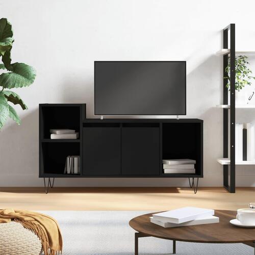 Tv-bord 100x35x55 cm konstrueret træ sort