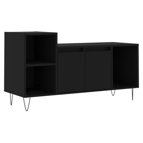 Tv-bord 100x35x55 cm konstrueret træ sort