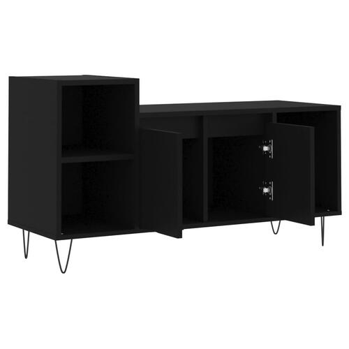 Tv-bord 100x35x55 cm konstrueret træ sort