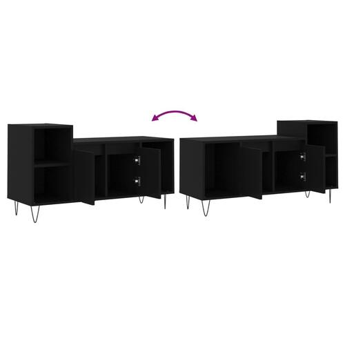 Tv-bord 100x35x55 cm konstrueret træ sort