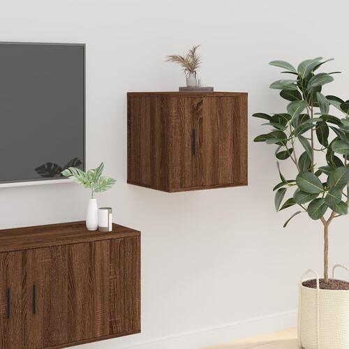 Væghængt tv-skab 40x34,5x40 cm brun egetræ