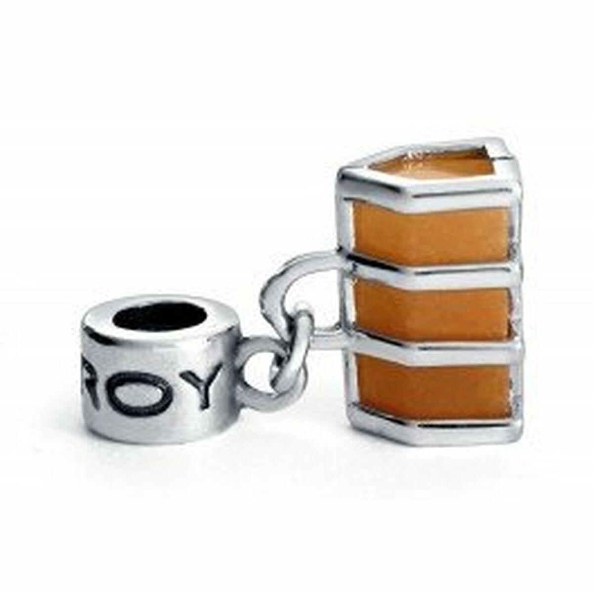 Charm til armbånd - brun, sølv, 1 cm (VMM0194-14)