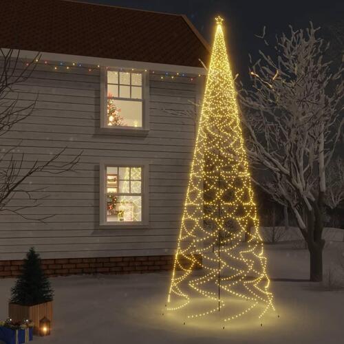 Juletræ med spyd 3000 LED'er 800 cm varmt hvidt lys