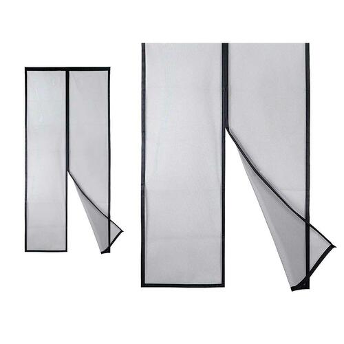 Insektnet dør Kipit - magnetisk sort 90 × 210 cm (12 stk.)