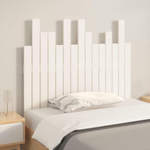 Sengegavl 95,5x3x80 cm massivt fyrretræ hvid