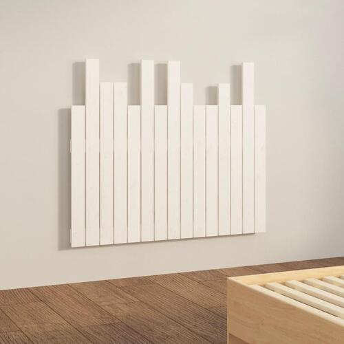 Sengegavl 95,5x3x80 cm massivt fyrretræ hvid