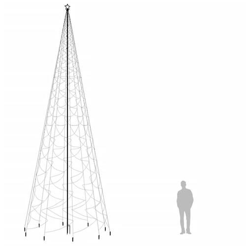 Juletræ med spyd 3000 LED'er 800 cm varmt hvidt lys
