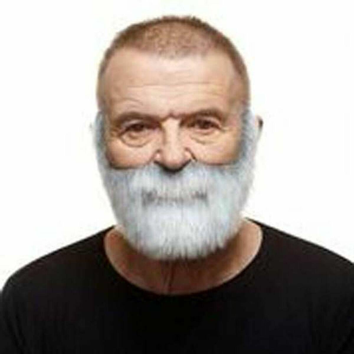 Falsk skæg - grå, str. S