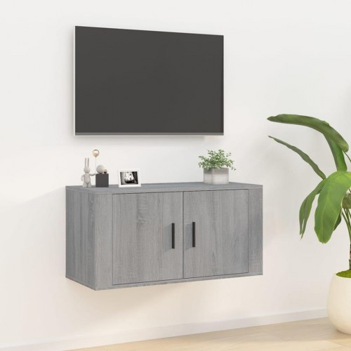 Væghængt tv-skab 80 × 34,5 × 40 cm - grå sonoma