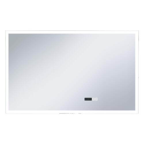 LED-spejl med berøringssensor og tidsdisplay 100x60 cm