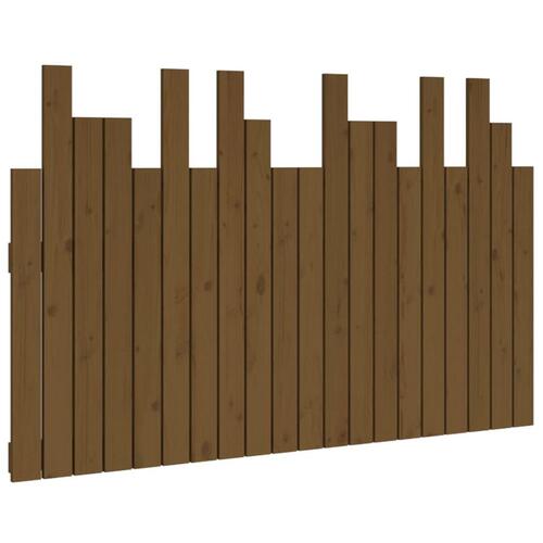 Sengegavl 127,5x3x80 cm massivt fyrretræ gyldenbrun