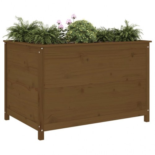 Højbed i massivt fyrretræ 119,5 × 82,5 × 78 cm - honningbrun