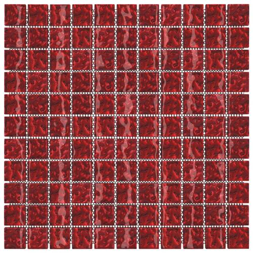 Mosaikfliser 11 stk. 30x30 cm glas rød