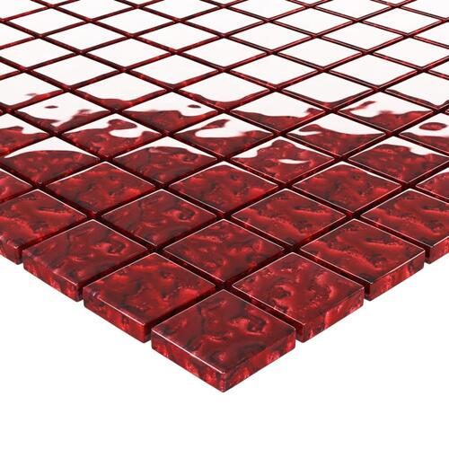 Mosaikfliser 11 stk. 30x30 cm glas rød