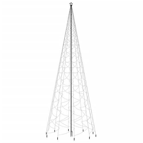 Juletræ med spyd 3000 LED'er 800 cm farverigt lys