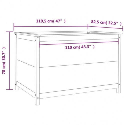 Højbed 119,5x82,5x78 cm massivt fyrretræ
