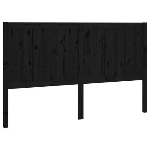 Sengegærde 205,5x4x100 cm massivt fyrretræ sort