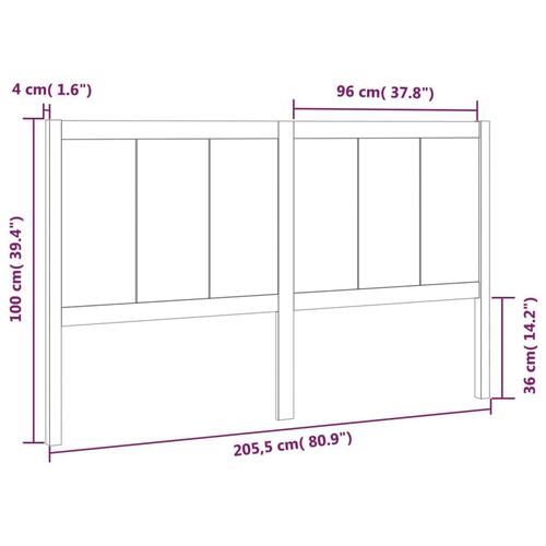 Sengegærde 205,5x4x100 cm massivt fyrretræ sort