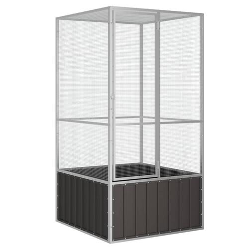 Fuglebur 111x107x211,5 cm galvaniseret stål antracitgrå