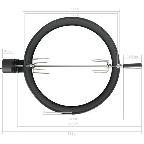 Ringsæt til grill-rotisserie 57 cm sort
