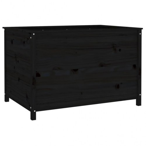 Højbed i massivt fyrretræ - sort, 119,5 x 82,5 x 78 cm