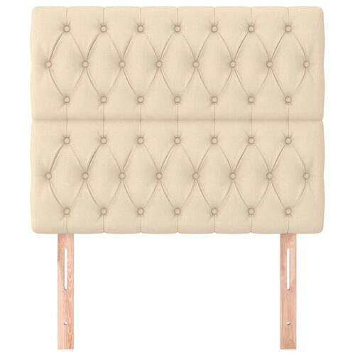Sengegavle 2 stk. 90x7x78/88 cm stof cremefarvet