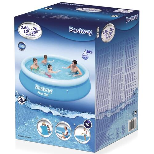 Fast Set oppustelig swimmingpool rund 366 x 76 cm 57273
