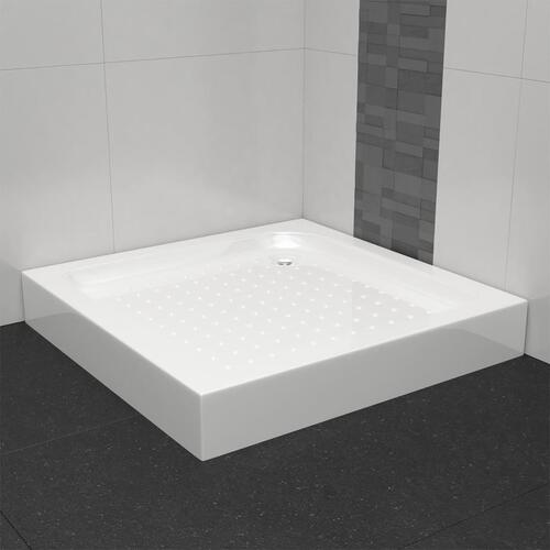 Brusekar 80 x 80 x 13,5 cm akryl hvid