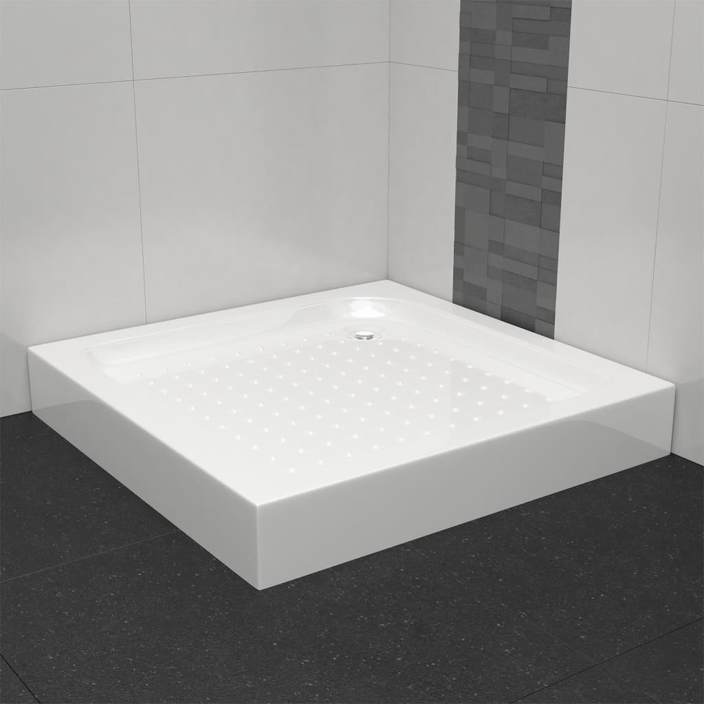Brusekar 80 x 80 x 13,5 cm akryl hvid