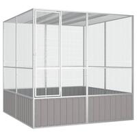 Fuglebur 213,5x217,5x211,5 cm galvaniseret stål grå