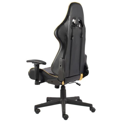 Drejelig gamingstol PVC guldfarvet