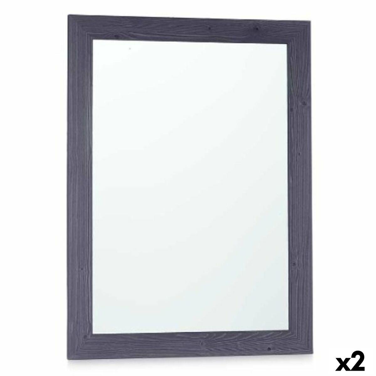Vægspejl 60 X 80 Cm Træ Mdf Blå 2 Enheder