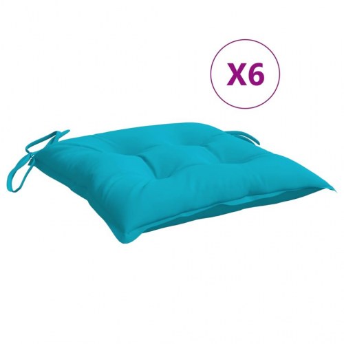 Stolehynder 6 stk. - 50×50×7 cm i oxfordstof, turkis