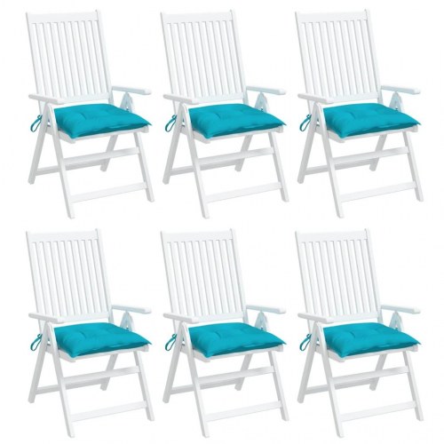 Stolehynder 6 stk. - 50×50×7 cm i oxfordstof, turkis