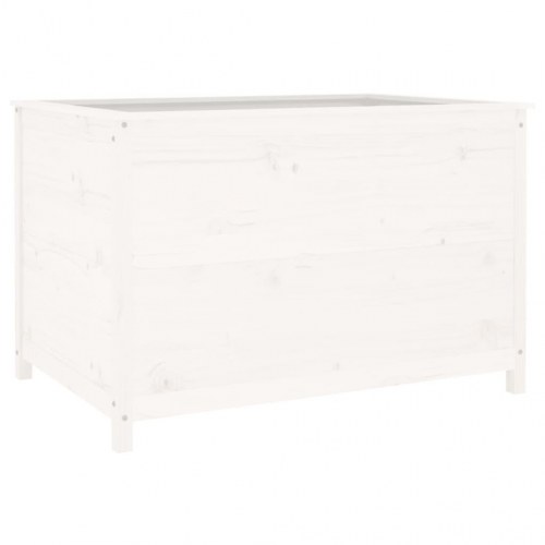 Højbed i massivt fyrretræ - hvid, 119,5 x 82,5 x 78 cm