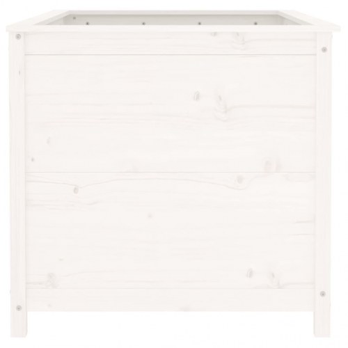 Højbed i massivt fyrretræ - hvid, 119,5 x 82,5 x 78 cm