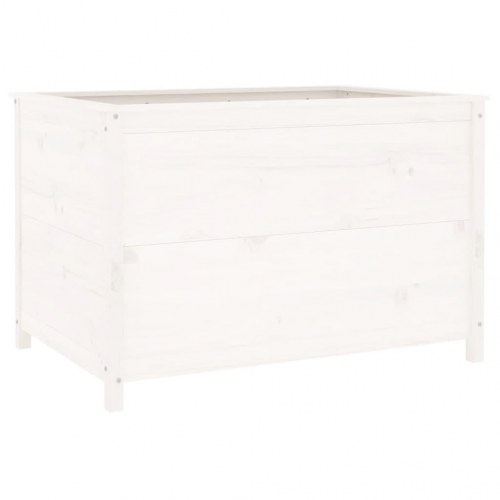 Højbed i massivt fyrretræ - hvid, 119,5 x 82,5 x 78 cm