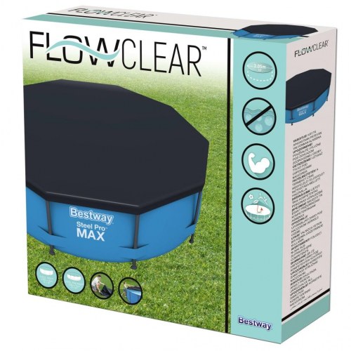 Bestway Flowclear poolovertræk 305 cm - antracitgrå