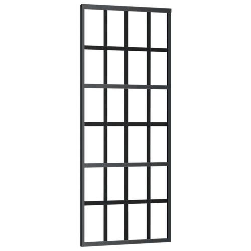 Skydedør m. monteringssæt 76x205 cm sikkerhedsglas og aluminium