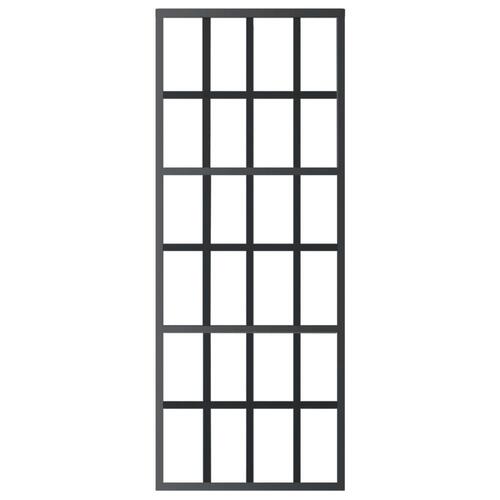 Skydedør m. monteringssæt 76x205 cm sikkerhedsglas og aluminium