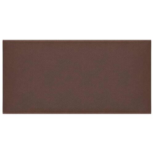 Vægpaneler 12 stk. 30x15 cm 0,54 m² kunstlæder brun