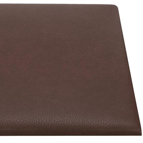 Vægpaneler 12 stk. 30x15 cm 0,54 m² kunstlæder brun