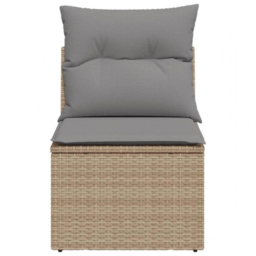 Havestol med hynder uden armlæn polyrattan beige