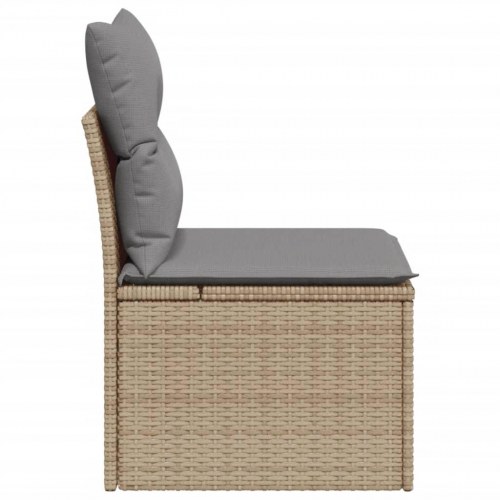 Havestol med hynder uden armlæn polyrattan beige