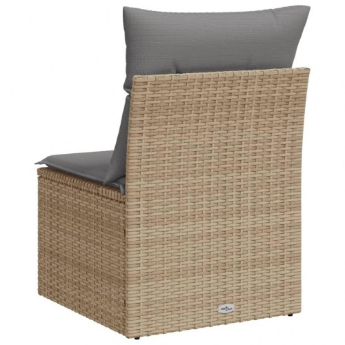 Havestol med hynder uden armlæn polyrattan beige