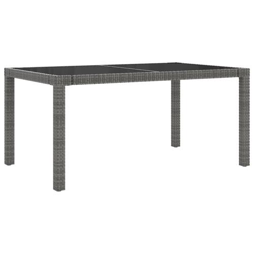 Udendørs spisebordssæt 5 dele med hynder polyrattan grå