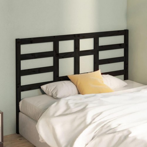 Sengegærde 141x4x104 cm massivt fyrretræ sort