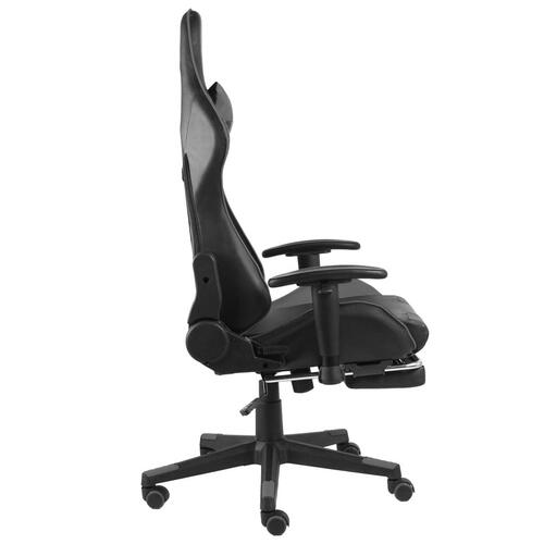 Drejelig gamingstol med fodstøtte PVC grå