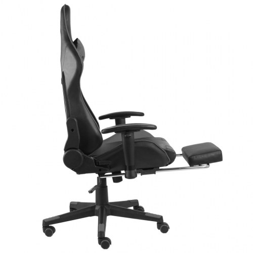 Drejelig gamingstol med fodstøtte PVC grå