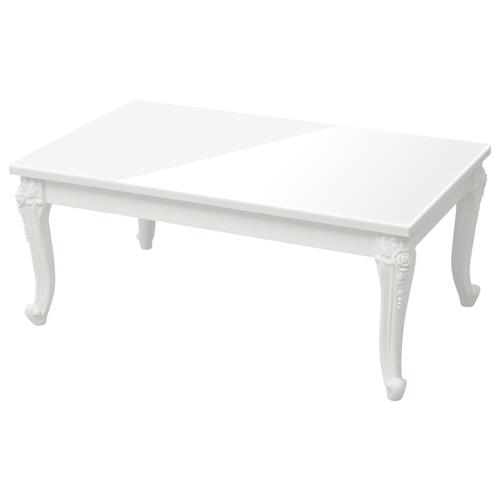 Sofabord 100x50x42 cm konstrueret træ hvid højglans